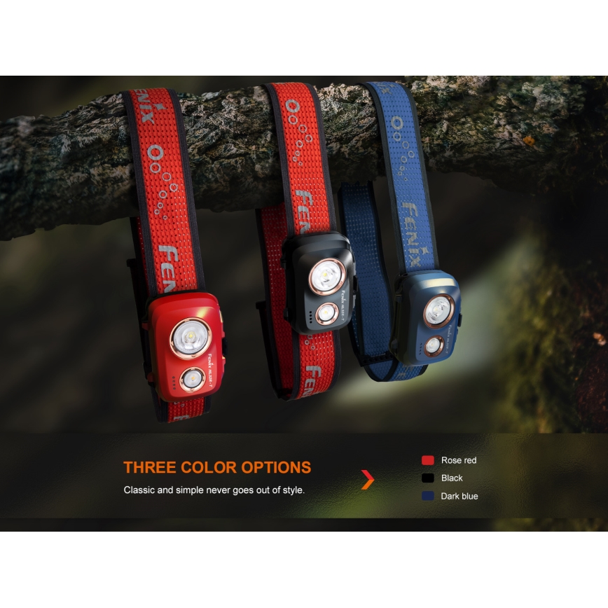 Fenix HL32RTBLCK - LED Rechargeable headlamp LED/USB IP66 800 lm 300 h black/orange