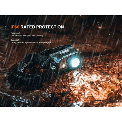 Fenix HL45R - LED Dimmable rechargeable focusing headlamp LED/USB IP66 1000 shiny 240 h black