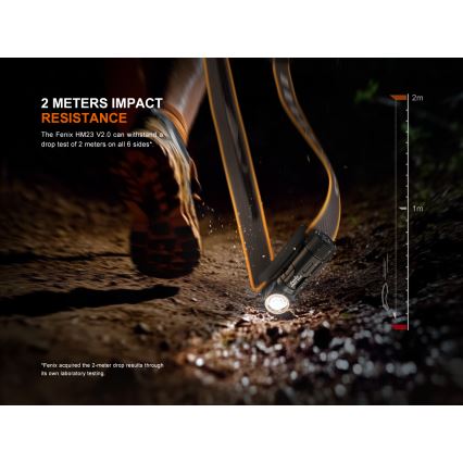 Fenix HM23V20 - LED Dimmable headlamp LED/1xAA IP68 300 lm 100 h