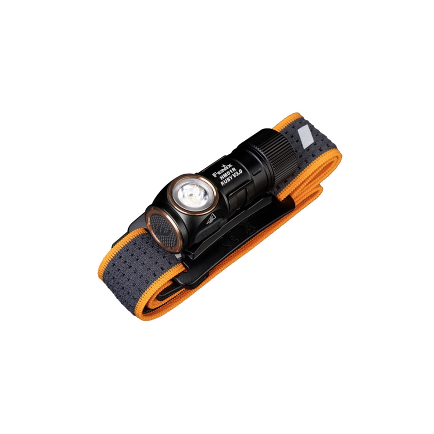 Fenix HM51RV30 - LED Dimmable Rechargeable Headlamp LED/USB/1xCR123A 950 mAh IP68 860 lm 125 h Orange