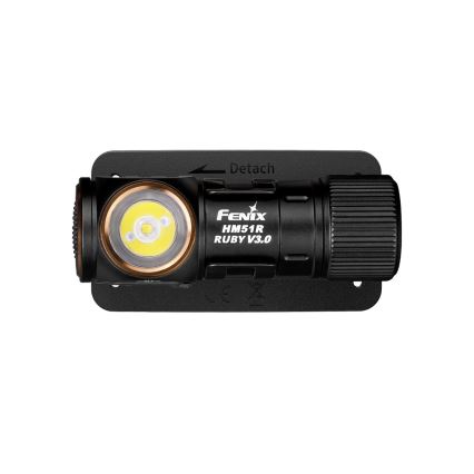 Fenix HM51RV30 - LED Dimmable Rechargeable Headlamp LED/USB/1xCR123A 950 mAh IP68 860 lm 125 h Orange