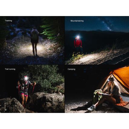 Fenix HM55RABL - LED Dimmable Rechargeable Headlamp LED/USB/1xCR123A 1600 mAh IP68 1200 lm 141.2 h Black
