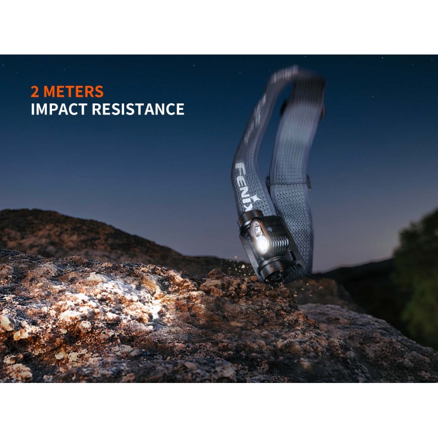 Fenix HM55RABL - LED Dimmable Rechargeable Headlamp LED/USB/1xCR123A 1600 mAh IP68 1200 lm 141.2 h Black