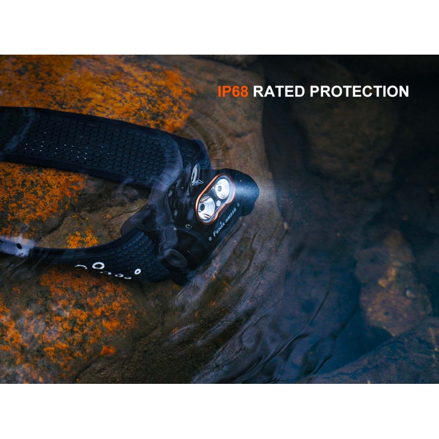Fenix HM55RABL - LED Dimmable Rechargeable Headlamp LED/USB/1xCR123A 1600 mAh IP68 1200 lm 141.2 h Black