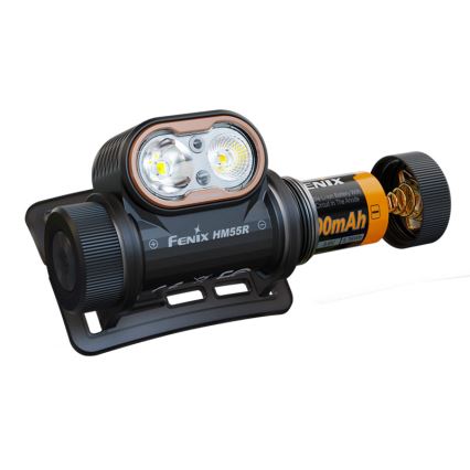 Fenix HM55RABL - LED Dimmable Rechargeable Headlamp LED/USB/1xCR123A 1600 mAh IP68 1200 lm 141.2 h Black