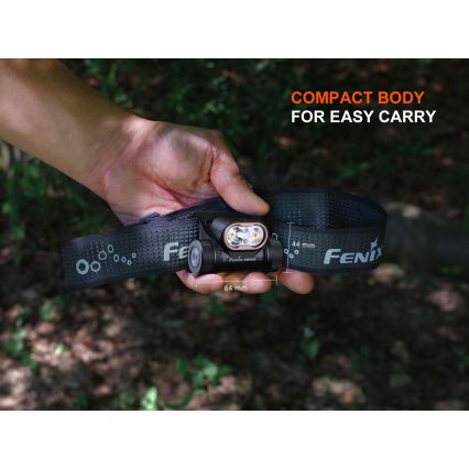 Fenix HM55RABL - LED Dimmable Rechargeable Headlamp LED/USB/1xCR123A 1600 mAh IP68 1200 lm 141.2 h Black