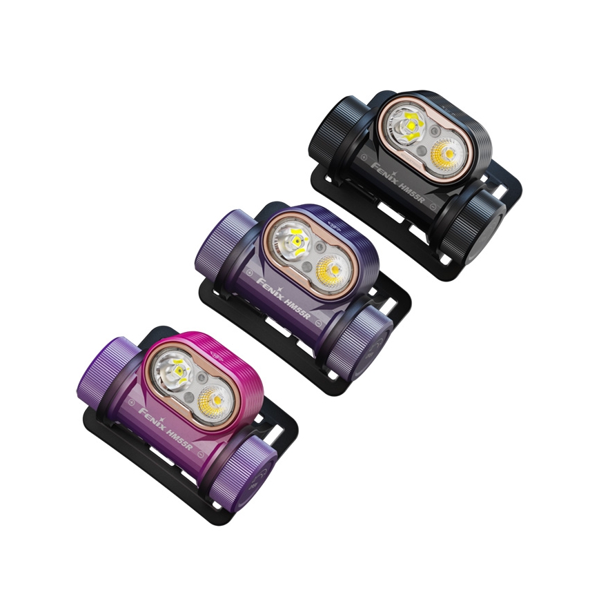 Fenix HM55RNBL - Dimmable LED Rechargeable Headlamp LED/USB/1xCR123A 1600 mAh IP68 1200 lm 141.2 h Purple