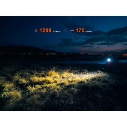 Fenix HM55RPRP - Dimmable rechargeable LED headlamp LED/USB/1xCR123A 1600 mAh IP68 1200 lm 141.2 h purple/black