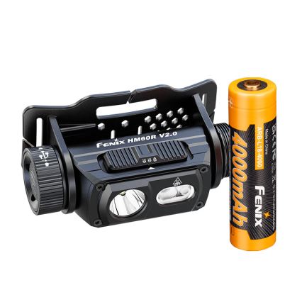 Fenix HM60RV20 - Dimmable LED Rechargeable Headlamp LED/USB 4000 mAh IP68 1600 lm 292 h Orange