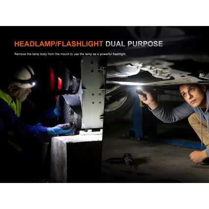 Fenix HM61RV30 - Dimmable Rechargeable LED Headlamp LED/USB/1xCR123A 4000 mAh IP68 1800 lm 400 h Black