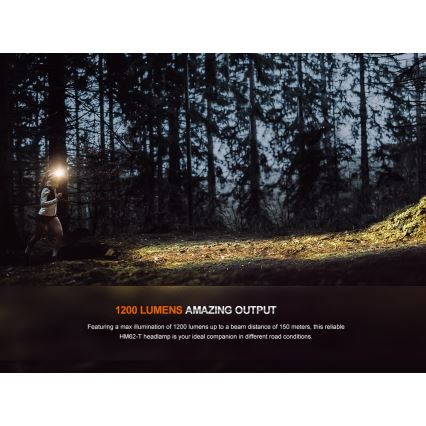 Fenix HM62TMGM - LED Dimmable rechargeable headlamp LED/USB IP68 1200 lm 280 h