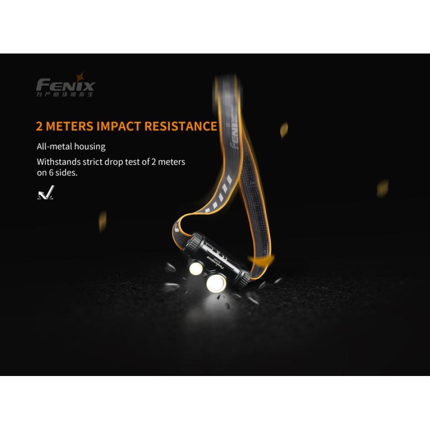Fenix HM65R - LED echargeable headlamp 2xLED/2xCR123A IP68 1400 lm 300 hrs