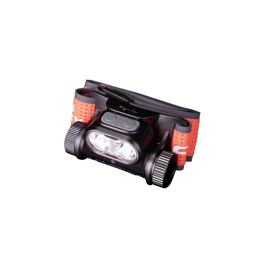 Fenix HM65RTV20BLC- LED Dimmable rechargeable headlamp LED/USB/2xCR123A IP68 3400 mAh black/orange