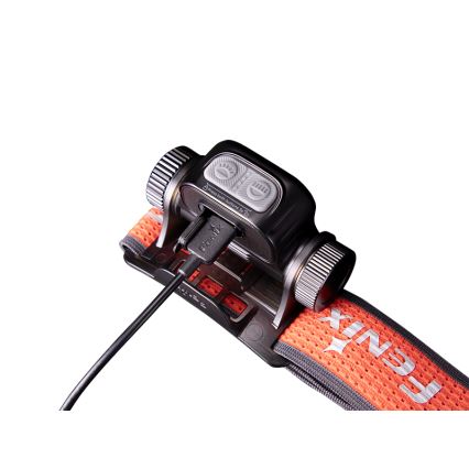 Fenix HM65RTV20BLC- LED Dimmable rechargeable headlamp LED/USB/2xCR123A IP68 3400 mAh black/orange