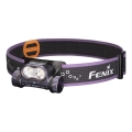 Fenix HM65RTV20PRP - LED Dimmable rechargeable headlamp LED/USB/2xCR123A IP68 1600 lm 300h 3400 mAh black/purple