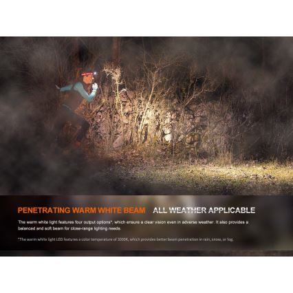 Fenix HM65RTV20PRP - LED Dimmable rechargeable headlamp LED/USB IP68 1600 lm 300h black/purple
