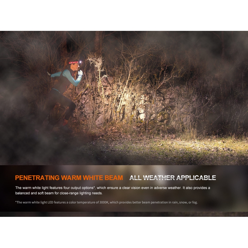 Fenix HM65RTV20PRP - LED Dimmable rechargeable headlamp LED/USB IP68 1600 lm 300h black/purple