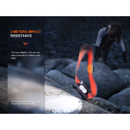Fenix HM65RTV20PRP - LED Dimmable rechargeable headlamp LED/USB IP68 1600 lm 300h black/purple