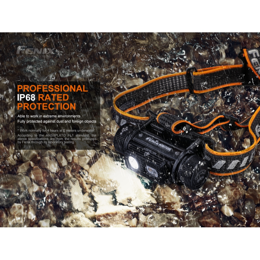 Fenix HM70R - LED Rechargeable headlamp 4xLED/1x21700 IP68 1600 shiny 800 h 5000 mAh