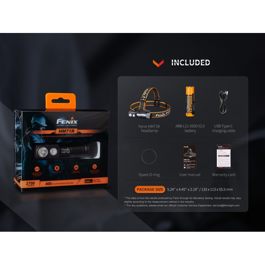 Fenix HM71R - LED Rechargeable headlamp LED/USB IP68 2700 lm 400 h