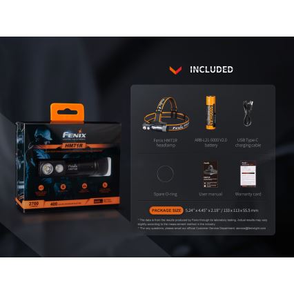 Fenix HM71R - LED Rechargeable headlamp LED/USB IP68 2700 shiny 400 h 5000 mAh