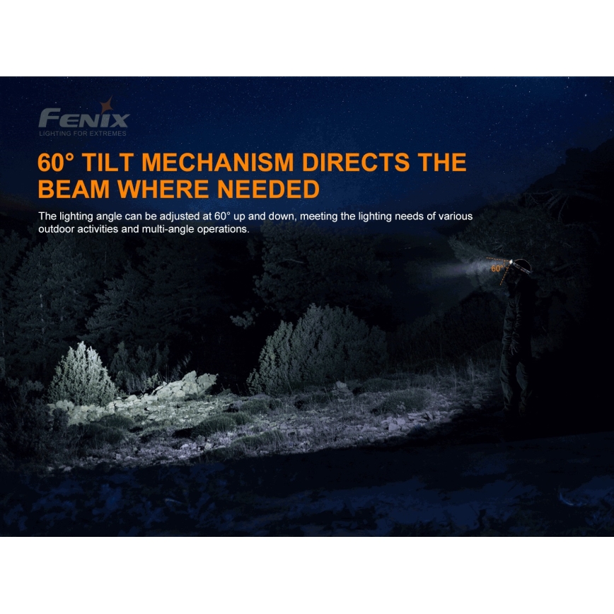 Fenix HP16R1250 - LED Rechargeable headlamp 3xLED/4xAA IP66 1250 lm 600 h
