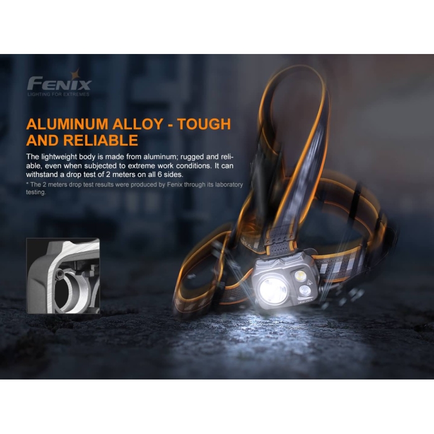 Fenix HP25RV20 - LED Dimmable rechargeable headlamp 3xLED/1x21700 IP66 1600 lm 800 h