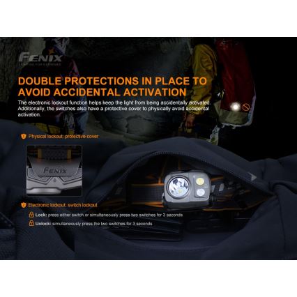 Fenix HP25RV20 - LED Dimmable rechargeable headlamp 3xLED/1x21700 IP66 1600 lm 800 h