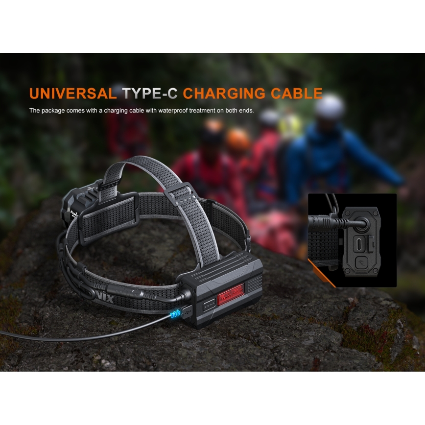 Fenix HP35R - Dimmable LED Rechargeable Headlamp LED/USB 5000 mAh IP66 4000 lm 500 h Black