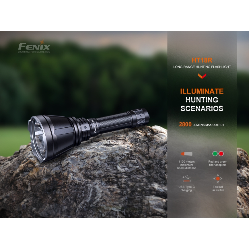 Fenix HT18R - LED Dimmable rechargeable flashlight LED/1x21700 IP68 2800 lm 42 h