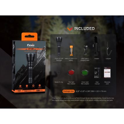 Fenix HT18R - LED Dimmable rechargeable flashlight LED/1x21700 IP68 2800 lm 42 h