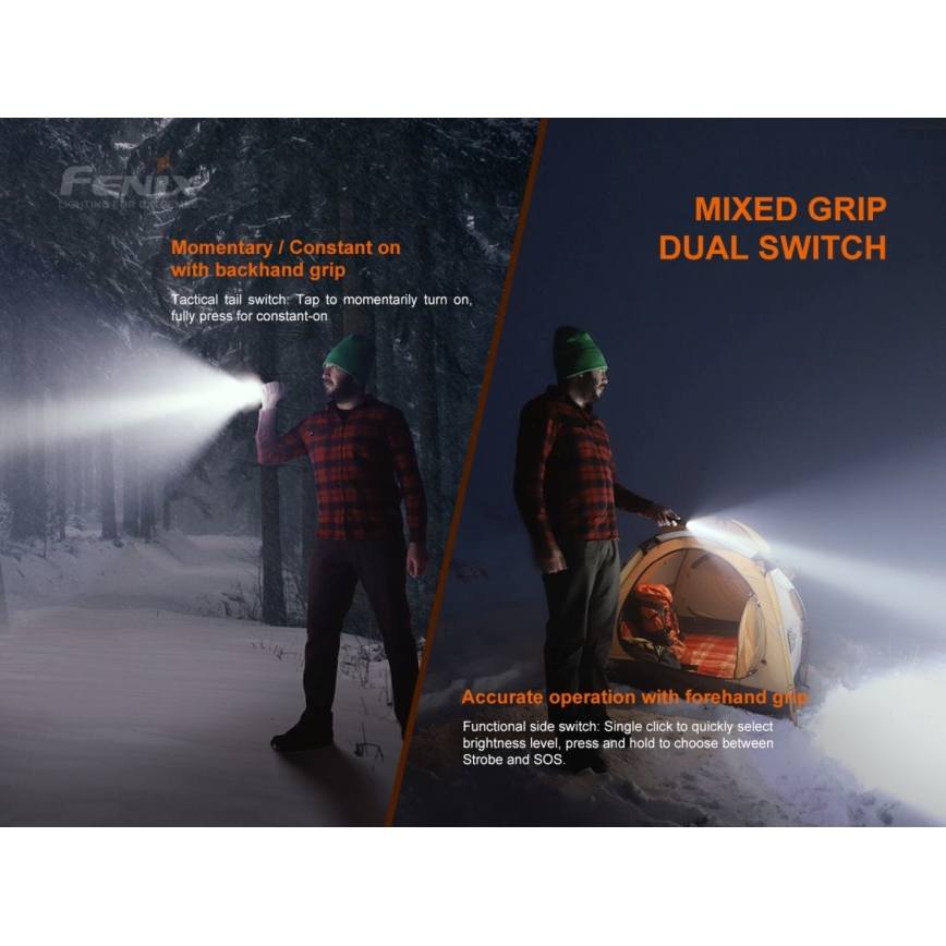 Fenix LD22V20 - LED Rechargeable flashlight LED/USB IP66 800 lm 220 hrs