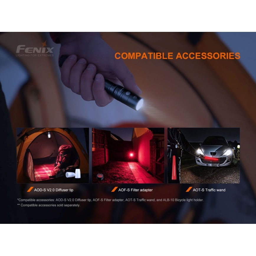 Fenix LD22V20 - LED Rechargeable flashlight LED/USB IP66 800 lm 220 hrs