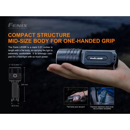 Fenix LR35R - LED Rechargeable flashlight 6xLED/2x21700 4000 mAh IP68 10000 lm 80 hrs