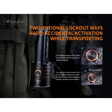 Fenix LR35R - LED Rechargeable flashlight 6xLED/2x21700 4000 mAh IP68 10000 lm 80 hrs