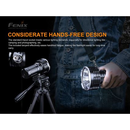 Fenix LR50R - LED Rechargeable flashlight 4xLED/USB IP68 12000 lm 58 hrs