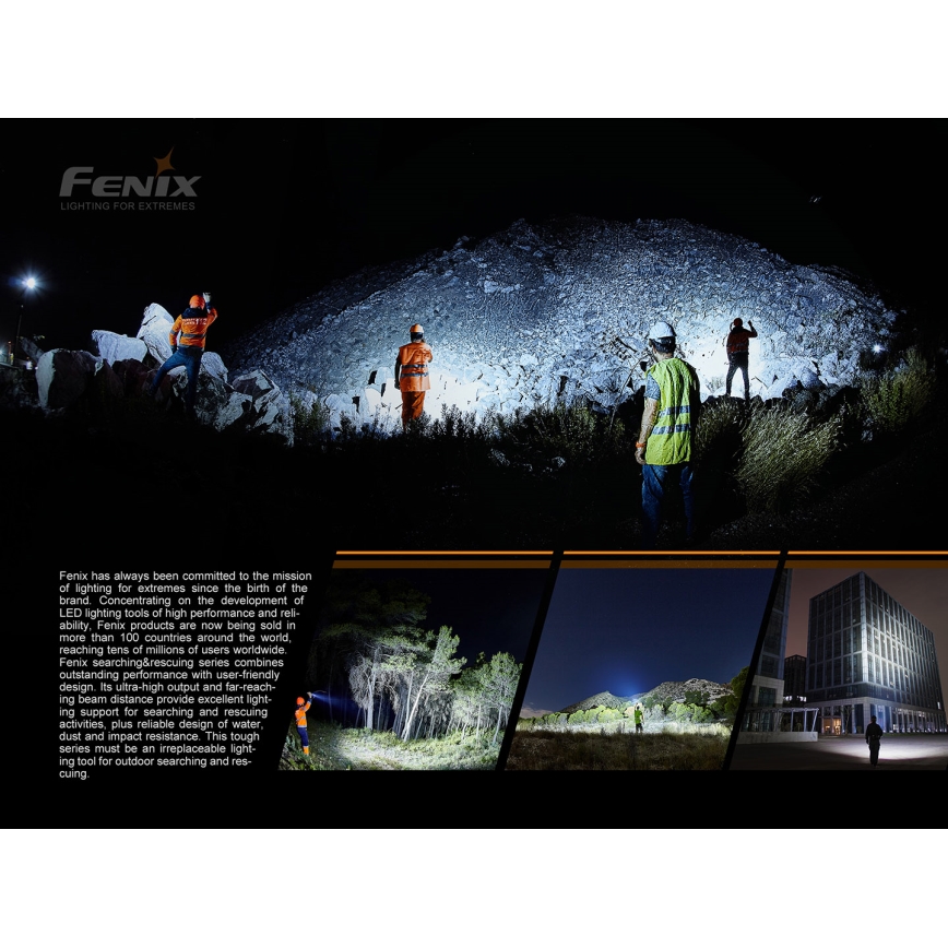 Fenix LR50R - LED Rechargeable flashlight 4xLED/USB IP68 12000 lm 58 hrs