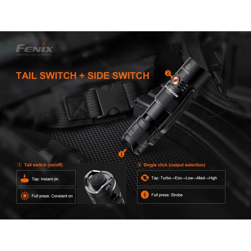 Fenix PD25R - LED Rechargeable flashlight LED/1xCR123A IP68 800 lm 70 h