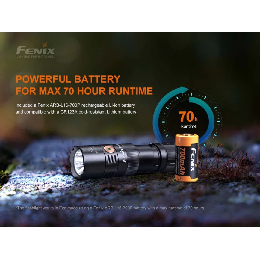 Fenix PD25R - LED Rechargeable flashlight LED/1xCR123A IP68 800 lm 70 h
