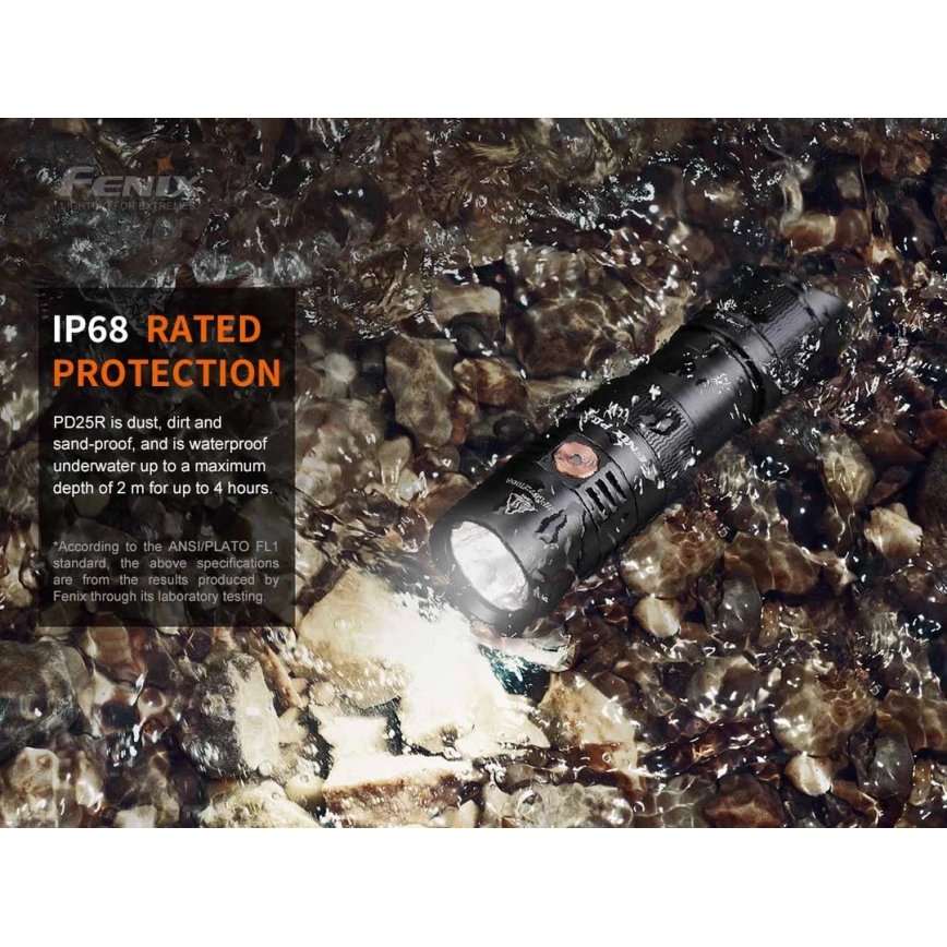 Fenix PD25R - LED Rechargeable flashlight LED/1xCR123A IP68 800 lm 70 h