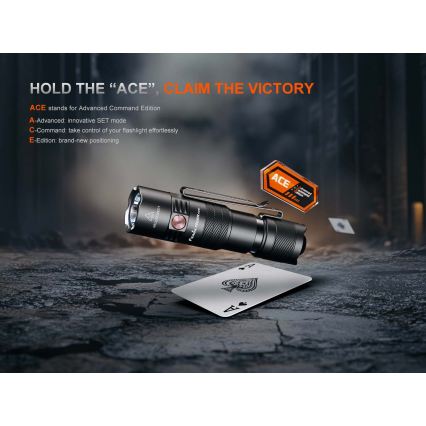 Fenix PD26RACE - Dimmable Rechargeable LED Flashlight LED/USB, 1600 mAh, IP68, 1300 lm, 556 h, black
