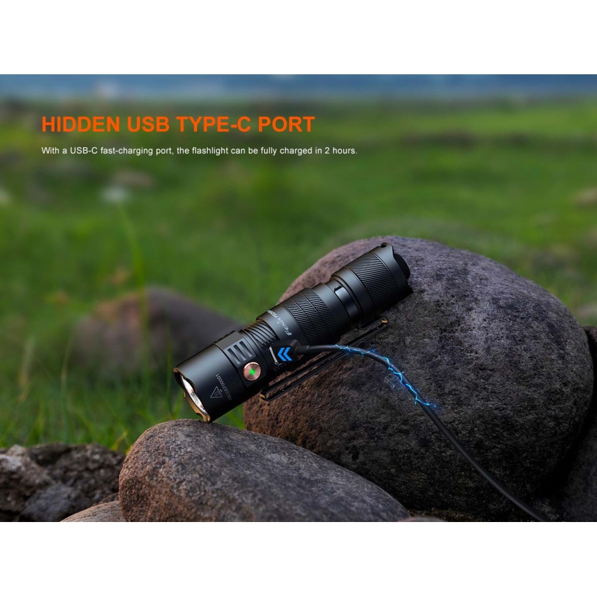 Fenix PD26RACE - Dimmable Rechargeable LED Flashlight LED/USB, 1600 mAh, IP68, 1300 lm, 556 h, black