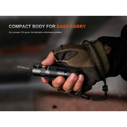 Fenix PD26RACE - Dimmable Rechargeable LED Flashlight LED/USB, 1600 mAh, IP68, 1300 lm, 556 h, black