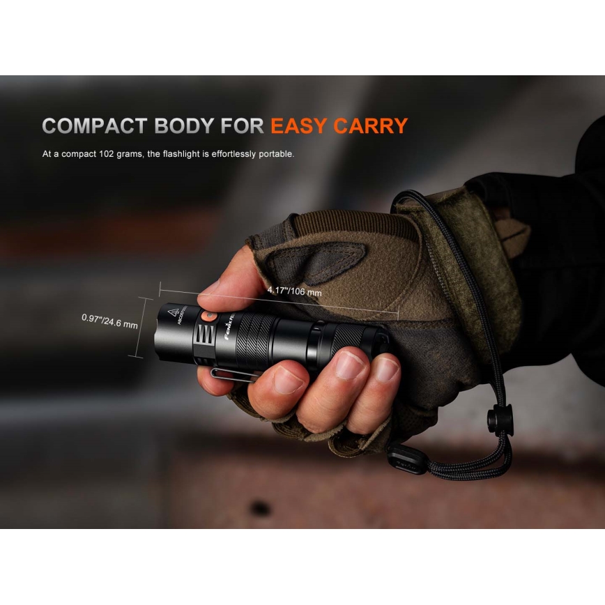 Fenix PD26RACE - Dimmable Rechargeable LED Flashlight LED/USB, 1600 mAh, IP68, 1300 lm, 556 h, black