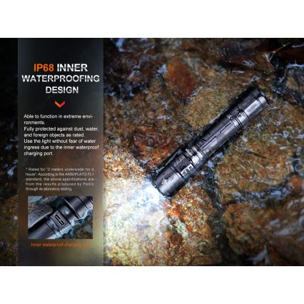 Fenix PD35R - LED Rechargeable flashlight LED/USB/2xCR123A IP68 1700 lm 100 h 3400 mAh