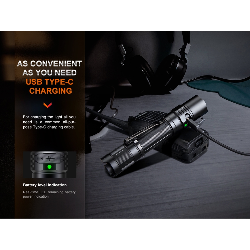 Fenix PD35R - LED Rechargeable flashlight LED/USB/2xCR123A IP68 1700 lm 100 h 3400 mAh