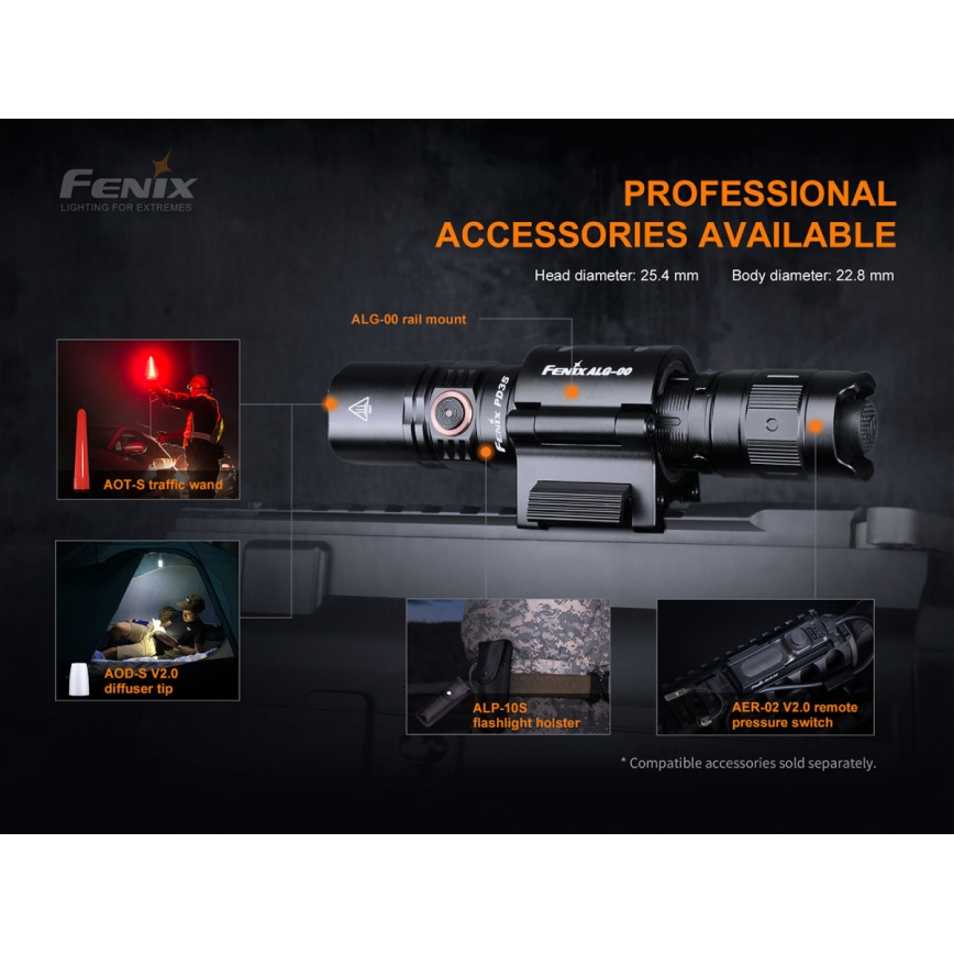Fenix PD35V30 - LED Rechargeable flashlight LED/USB/2xCR123A IP68 1700 shiny 230 h 2600 mAh