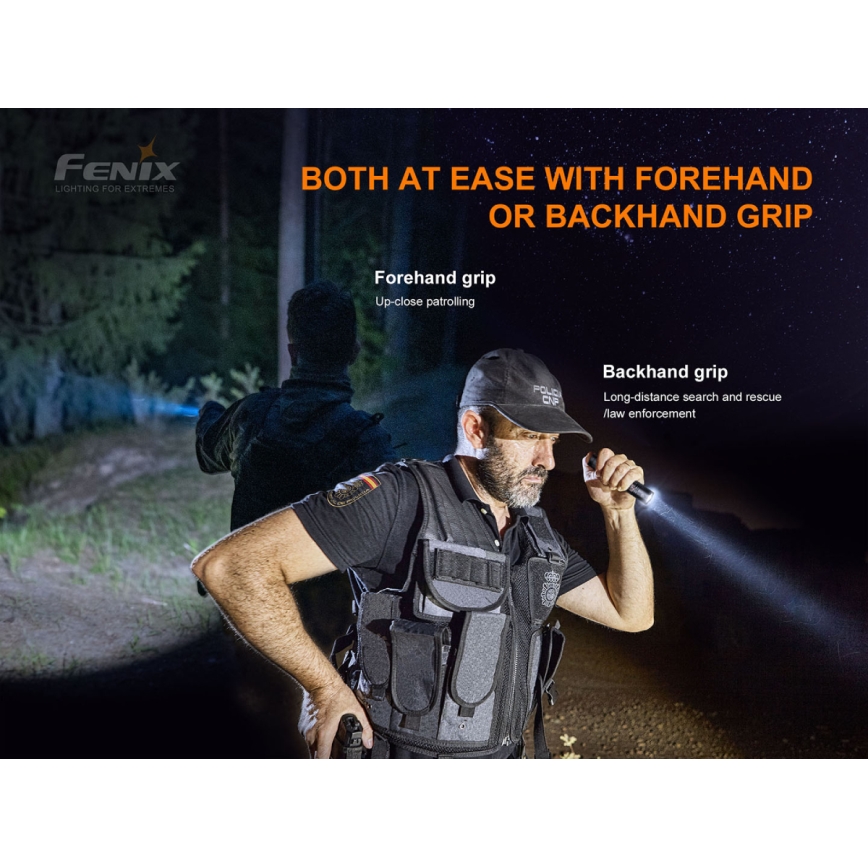 Fenix PD35V30 - LED Rechargeable flashlight LED/USB/2xCR123A IP68 1700 shiny 230 h 2600 mAh