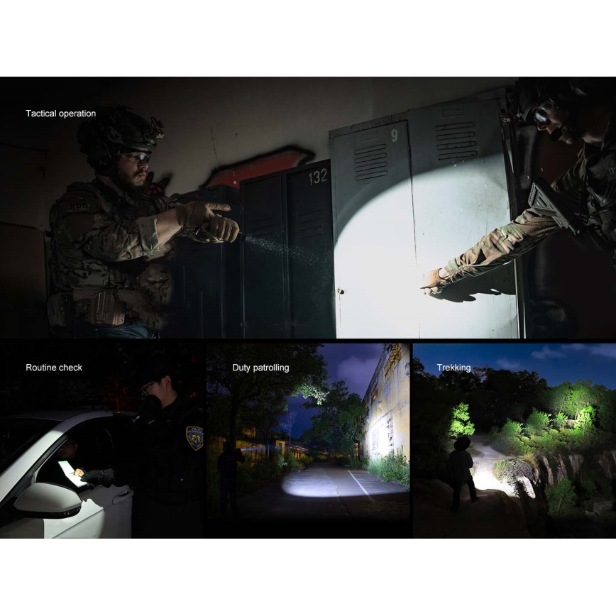 Fenix PD36RACE - Dimmable USB-rechargeable LED flashlight, 5000 mAh, IP68, 3000 lm, 63.45 h, black