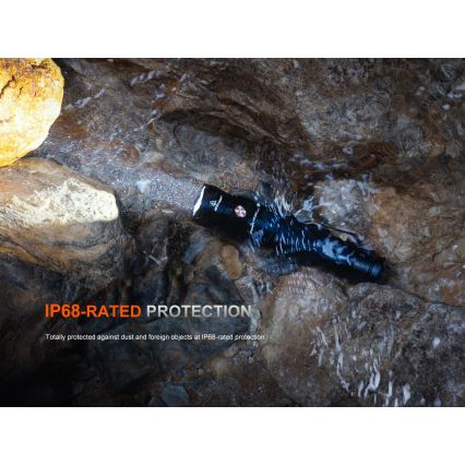 Fenix PD36RACE - Dimmable USB-rechargeable LED flashlight, 5000 mAh, IP68, 3000 lm, 63.45 h, black